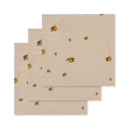 Konges Sløjd - 3 Pack Muslin Cloth - Lemon