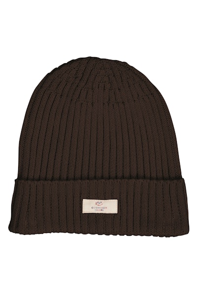 Copenhagen Colors - Classic Beanie Cotton Knitted - Dark Brown