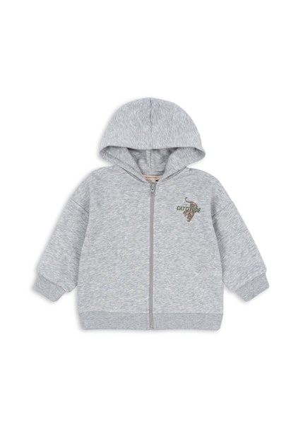 Konges Sløjd- Lou Sweat Zip Hood - Grey Melange