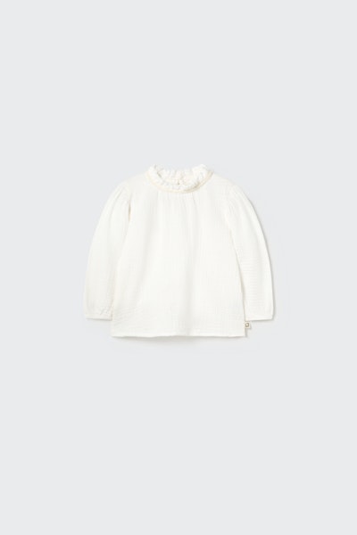 Cozmo - Sarak Soft Textured Cotton Blouse - White