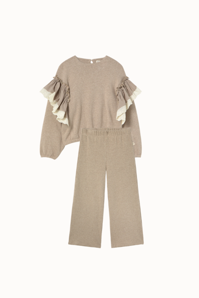 Cozmo - Set Licatak Knit Sweater & Elenak Knit Wide Pants