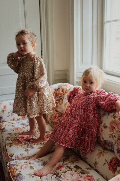 Konges Sløjd - Lila Sequins Bow Dress - Gold Glitter