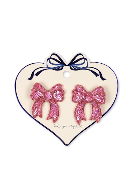 Konges Slojd - 2 pack Sequin Bow Hair Clip - Rapture Rose
