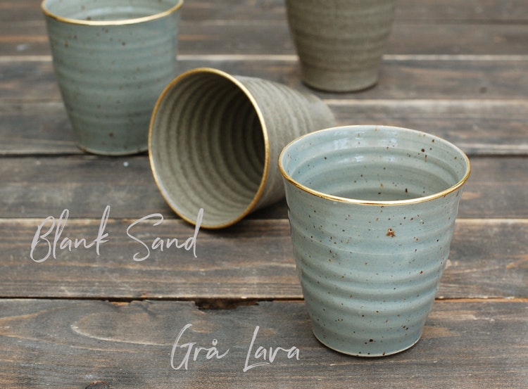 Kaffemugg med guldkant (Fler färger) - Milla Keramik- Handgjord keramik i  stengods