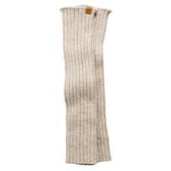 Benvärmare ribbstickad ull ljusbeige Ivanhoe