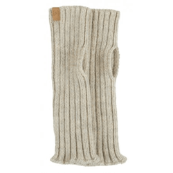Handledsvärmare ribbstickad ull ljusbeige