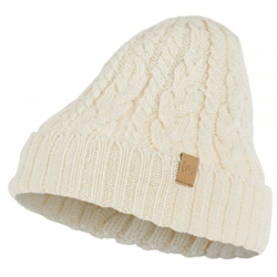 Mössa kabelstickad 100% ull naturvit Ivanhoe