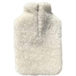 Värmeflaska med fårskinnsfodral creme