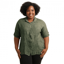 Linneskjorta Gemma plus size 42-48 rosmarino
