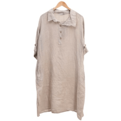 Skjortklänning linne Emilia plus 42-48 beige