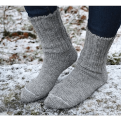 Raggsocka ull grå svensk