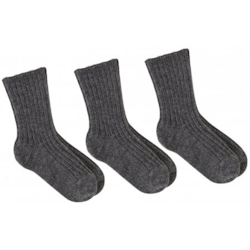 3-pack Ullstrumpor Barn/Dam/Herr extra mjuka grafitgrå