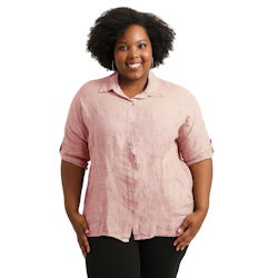 Linneskjorta Gemma plus size 42-48 rosa