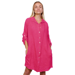 Skjortklänning linne Marcella 36-42 bougainvillea