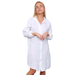 Skjortklänning linne Marcella 36-42 bianco
