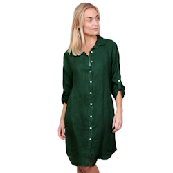 Skjortklänning linne Marcella 36-42 verde scuro