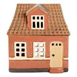 Keramikhus värmeljus terracotta