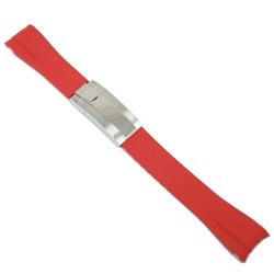 Gummirem Curved 20MM Rød/stål foldespenne