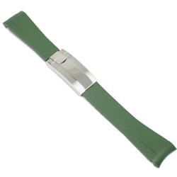 Gummirem Curved 20MM Grønn/stål foldespenne