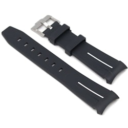 Gummirem Curved 22mm Sort/hvit