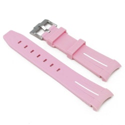 Gummirem Curved 22mm Rosa/hvit