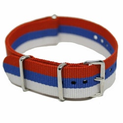 NATO Strap 20MM Hvit/blå/rød