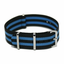 NATO Strap Sort/blå