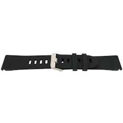 22MM QuickFit Silikonreim med sølvspenne for Garmin Fenix 5 / Forerunner Svart
