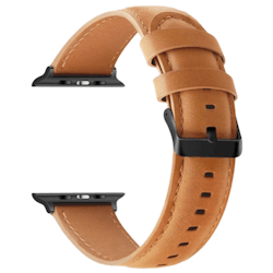 Kalveskinnreim i lys brun til Apple Watch