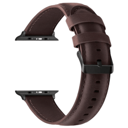 Kalveskinnreim i mørkebrun til Apple Watch