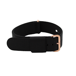 Nato strap Rosegull Sort 20mm