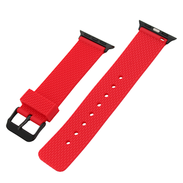 Apple Watch Gummireim – Rød med svart spenne