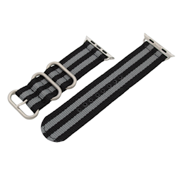 NATO strap i Svart og Grå for Apple Watch (42–44 mm)