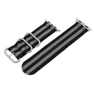 NATO strap i Svart og Grå for Apple Watch (42–44 mm)