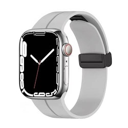 Gummirem for Apple Watch Lys grå - svart spenne
