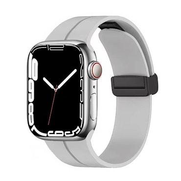 Gummirem for Apple Watch Lys grå - svart spenne