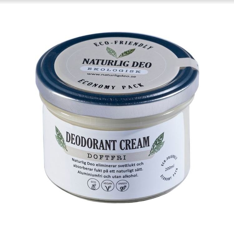 NaturligDeo Cream Doftfri - Ekologisk deodorant