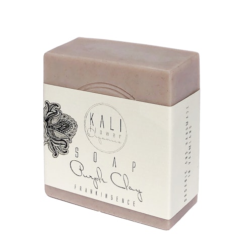 KaliFlower: Organic soap, Purple clay - Frankincense
