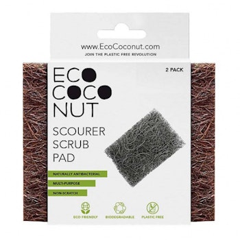 Scrubbing pad, coconut fiber, 2-pack