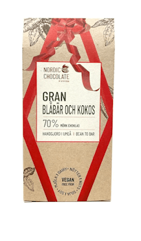 Nordic Chocolate - 70% with the flavor of Spruce, Blueberry and Coconut