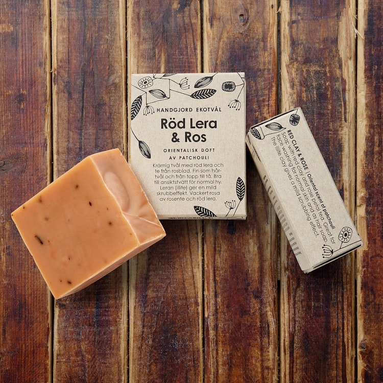 Handmade Eco Soap Red Clay & Rose - oriental scent of patchouli