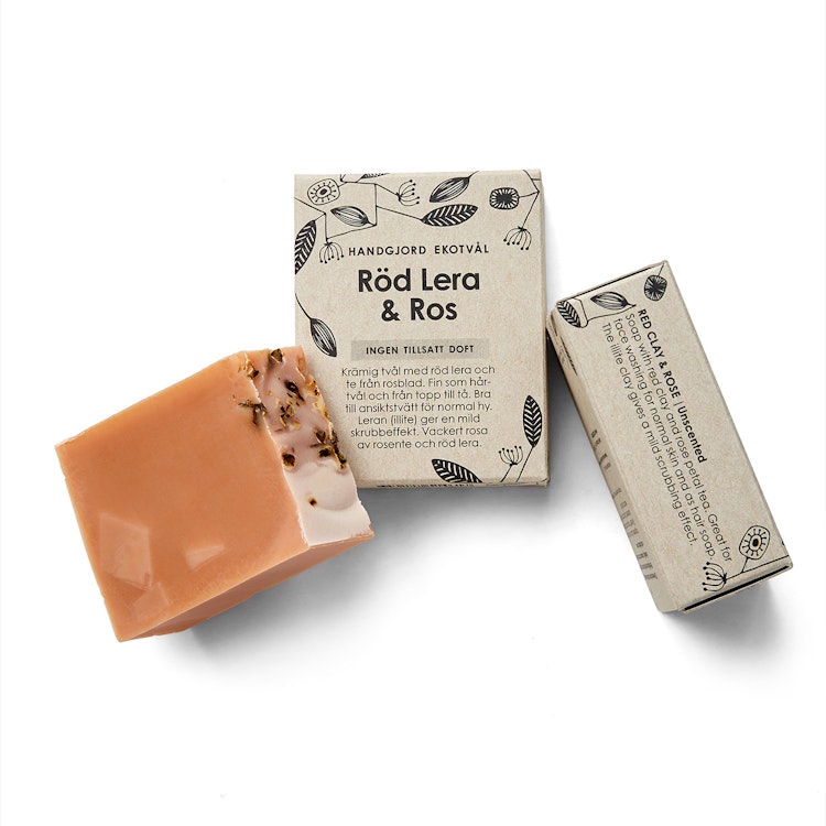 Handmade Eco Soap Red Clay & Rose - unscented