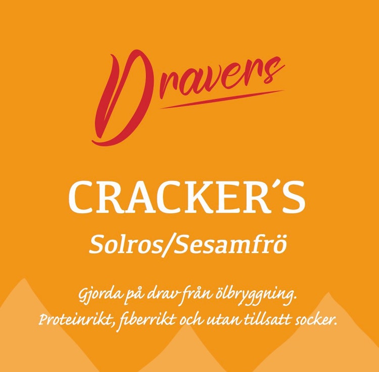 Dravers - Cracker´s Kex med sesamfrön och drav efter ölbryggning