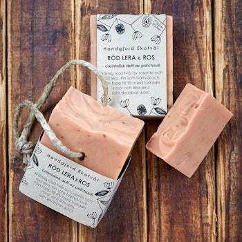 Handmade Eco Soap Red Clay & Rose - oriental scent of patchouli