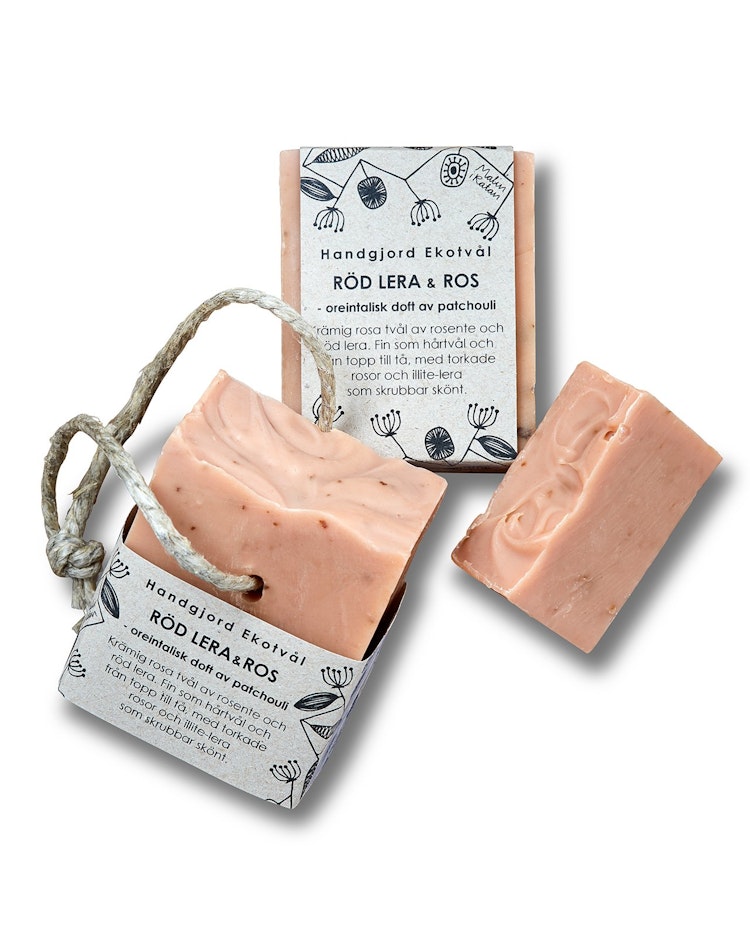 Handmade Eco Soap Red Clay & Rose - oriental scent of patchouli