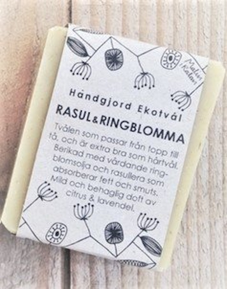 Handmade Eco Soap Rhassoul & Calendula - gentle scent of citrus & lavender