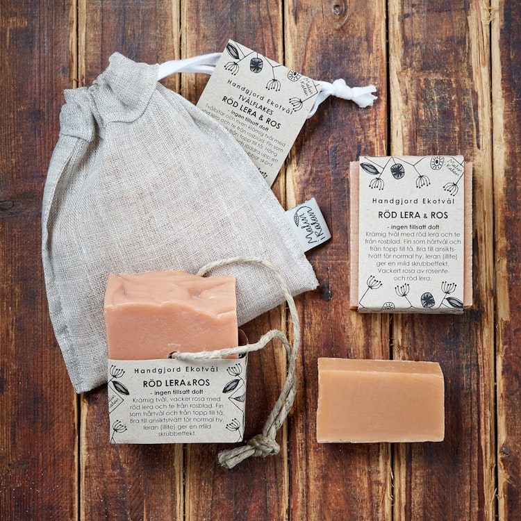 Handmade Eco Soap Red Clay & Rose - unscented