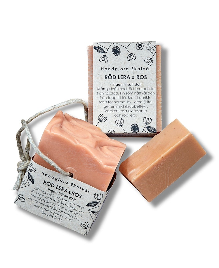 Handmade Eco Soap Red Clay & Rose - unscented