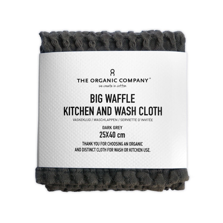 Big Waffle Kitchen and Wash Cloth - Dark Grey
