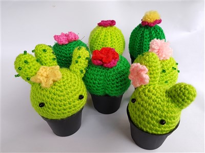 Virkmönster på kaktusar (amigurumi)